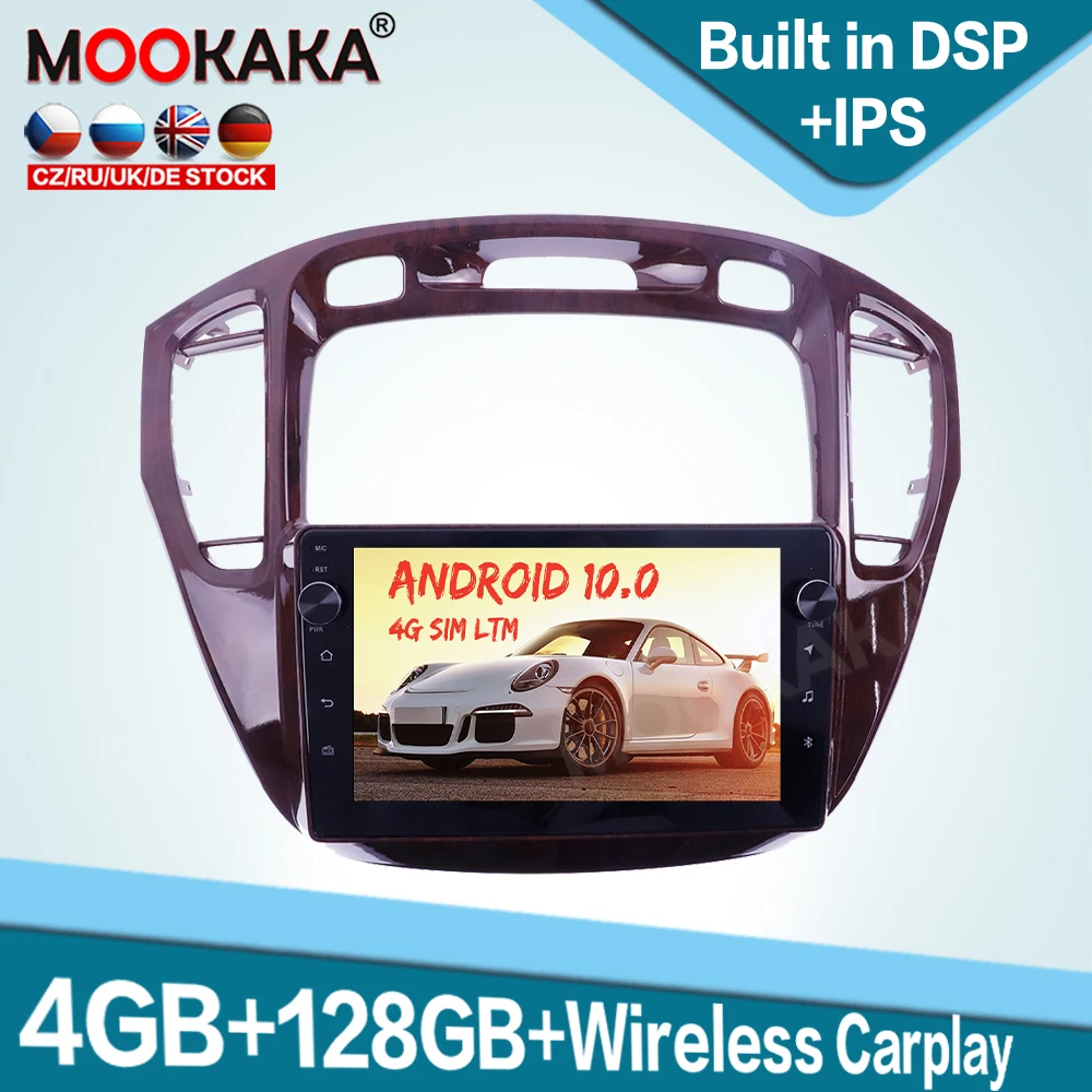 

Автомобильный мультимедийный плеер Carplay, 128G, Android 10, для Toyota Highlander 2002-2008, автомобильное радио, GPS-навигация, аудио, стерео, головное устройство