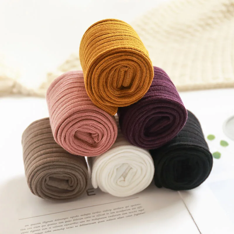 Детские леггинсы для девочек сезон осень зима вязаные детские однотонные