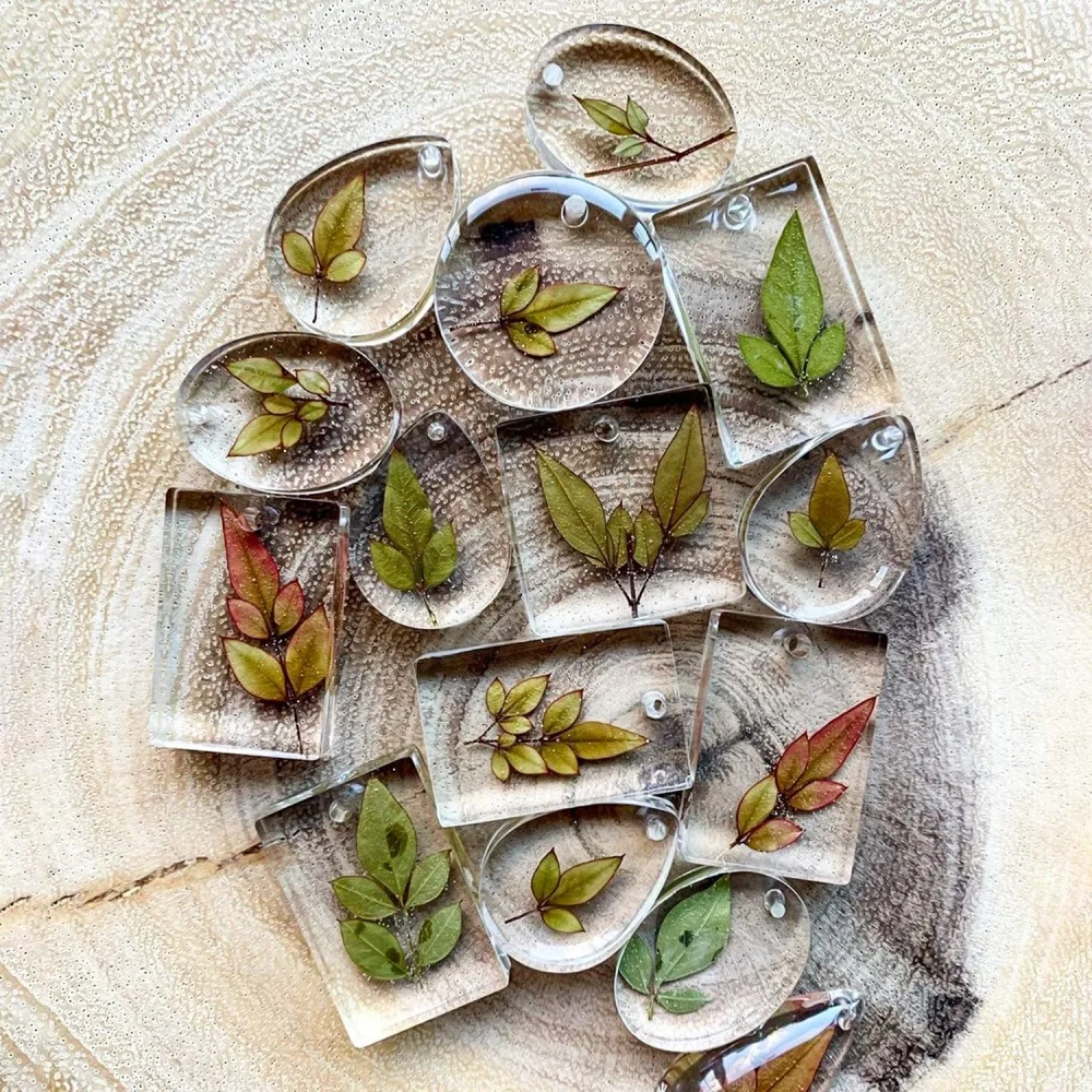 

5pcs/set Small Pendant Drop Round Square Oval Mirror Epoxy Molds Diy Keychain Necklace Resin Earrings Silicone Mold wholesale