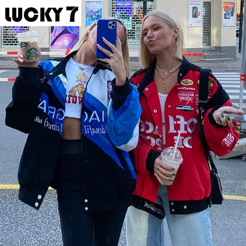 

Новинка 2021, куртка большого размера, Женская парная куртка-бомбер, куртка унисекс для гонок, куртка в уличном стиле для женщин