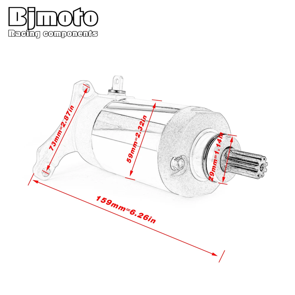 

Electrical Engine Starter Motor For TW200 TRAILWAY 200 1987-1988 XT225 SEROW 1992-2000 BW200 Big Wheel 1986-88 ST225 Bronco 1997