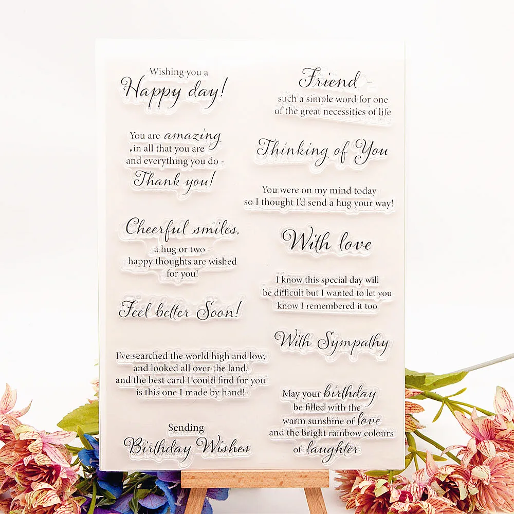 

Прозрачные штампы с надписью Wish Love Bless 14,5x21,5 см, силиконовые штампы ТПР, роликовые штампы для Хэллоуина