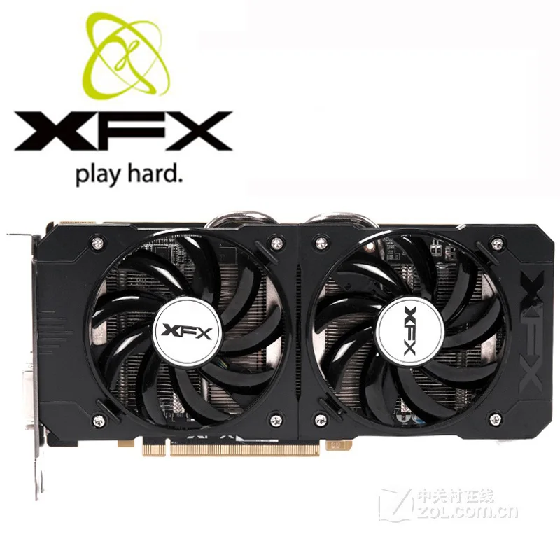 XFX R9370 2 Гб видеокарта 256Bit GDDR5 видеокарты для AMD R9 300 series карты 370 Radeon 2G HDMI DVI