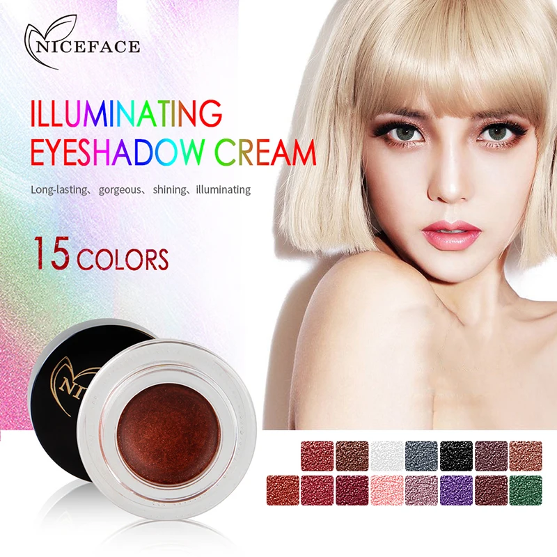 Одноцветные водостойкие тени для век NICEFACE 15 цветов стойкие пигменты красные и