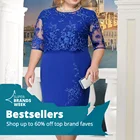 4 # размера плюс женские платья однотонные кружевные с коротким рукавом женское платье-миди коктейльное вечернее элегантное платье блестящие платья