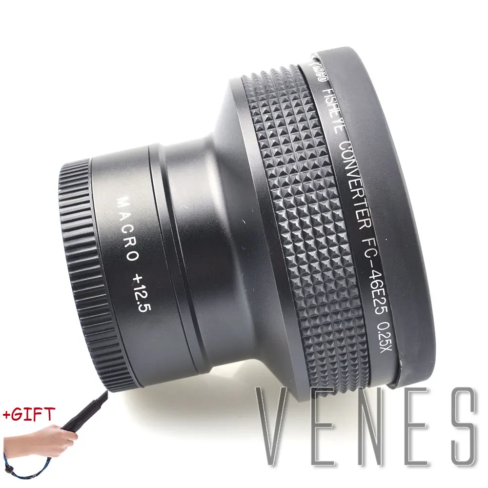 Подарок! 46 мм 0 25x Супер Макро широкоугольный объектив рыбий глаз для Canon Fuji FX NIKON
