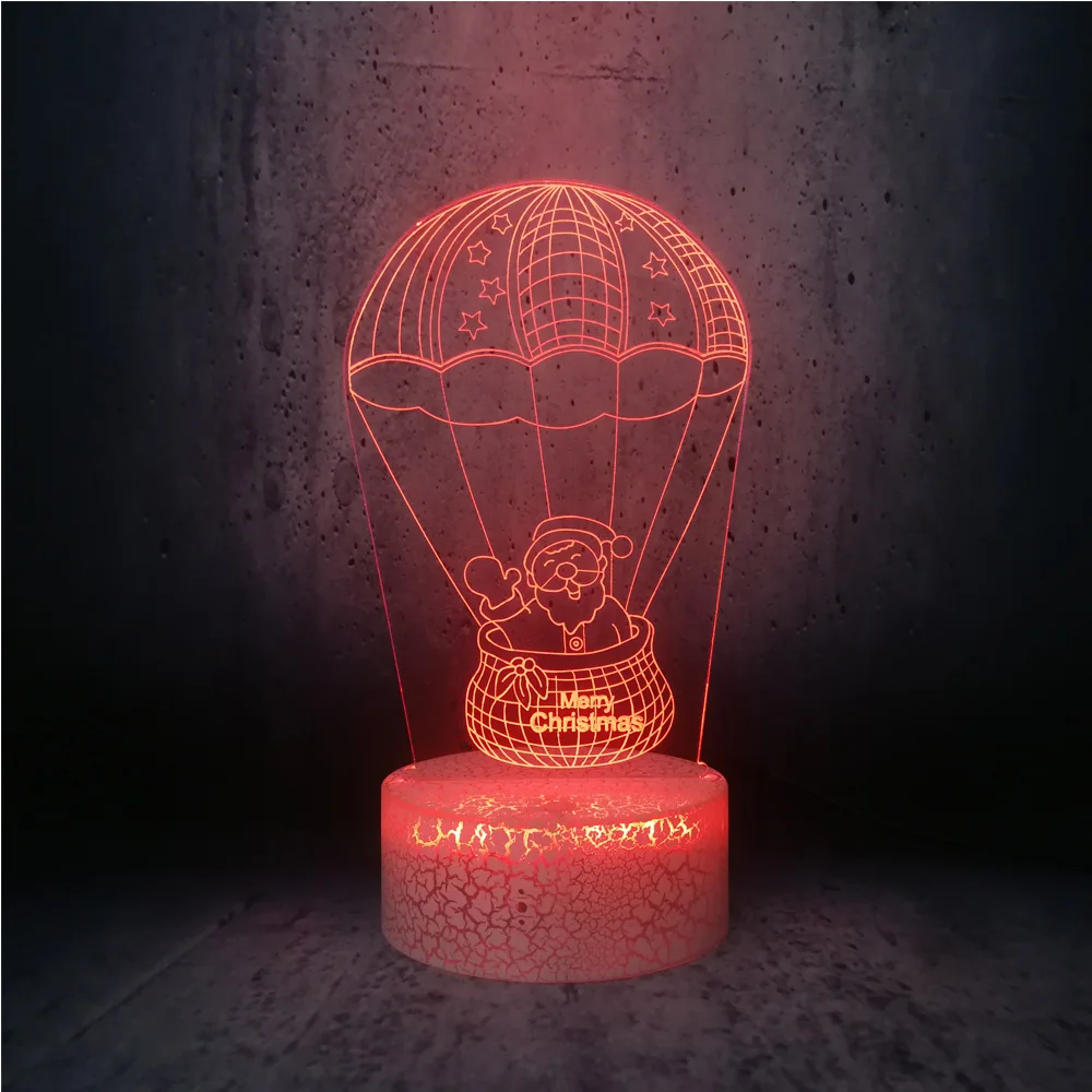Рождественская серия Санта Клаус 3D USB Светодиодная лампа Настольный ночной