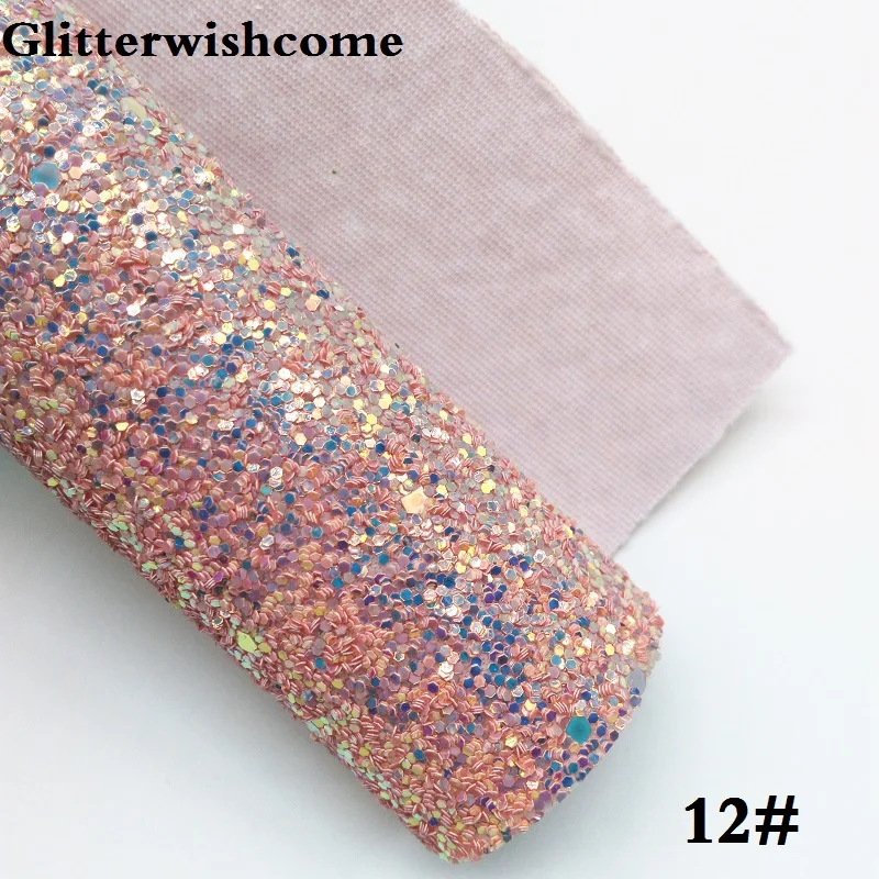 Glitterwishcome 21X29 см A4 Размер синтетическая кожа, Переливающаяся ультра Смешанная массивная блестящая кожа ткань винил для бантов, GM048A - Цвет: 12