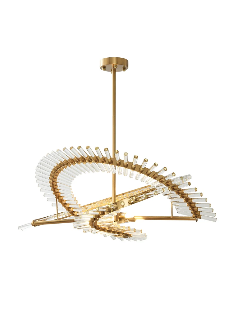 

Postmodern luxury LED Crystal Chandelier Nordic creative living room hanging lights Hotel decor lamps restaurant round lighting