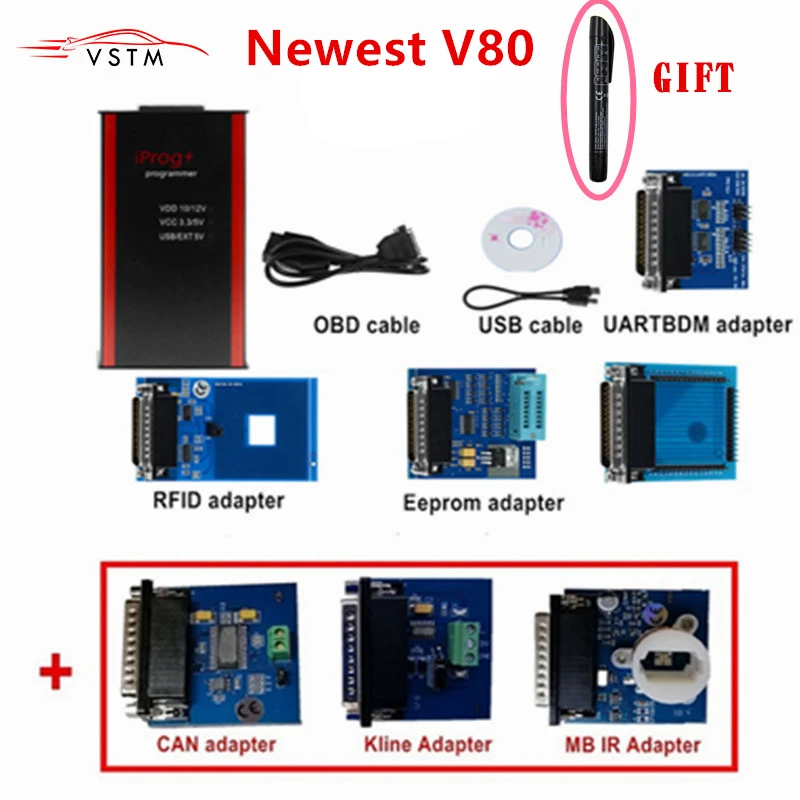 V80 Iprog ключ программист поддержка IMMO коррекция пробега подушка безопасности сброс Iprog Pro до Замена Carprog/Digiprog/Tango