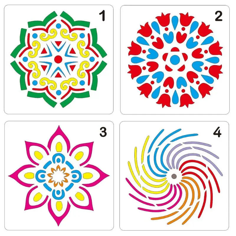 

16pcs/set Mandala Painting Templates Stencils for DIY Rock Scrapbook Coloring Embossing Album