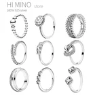 2021 Новая Бесплатная доставка Аутентичные 925 стерлингового серебра полированные бусины с мелкими камушками Открытые Кольца для женщин, сделай сам, ювелирное изделие повышенной кольцо в форме сердца