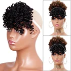 LISIGIRL африканские черные вьющиеся волосы, Необычные челки, короткий парик, волосы с верхними краями, синтетические натуральные волосы для наращивания, женская шпилька для волос 2021