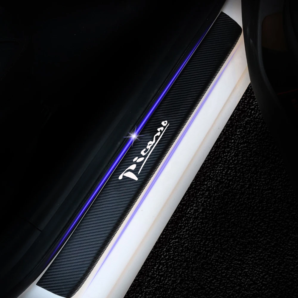 Защитные накладки на пороги из углеродного волокна виниловые защитные наклейки