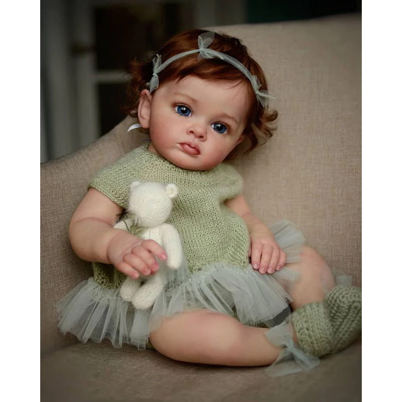 

NPK 60CM Reborn Toddler Girl Tutti Lifelike Doll with Genesis Paint High Quality 3D Skin Multiple Layers Painting Visible Vein