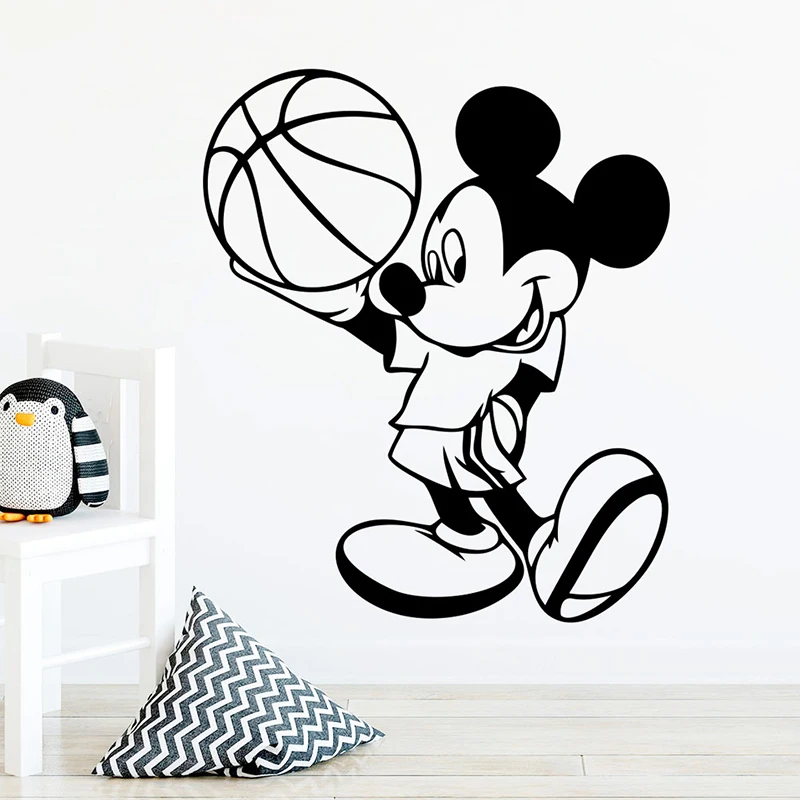 Disney Mickey Mouse Play баскетбол виниловая настенная наклейка для детской комнаты