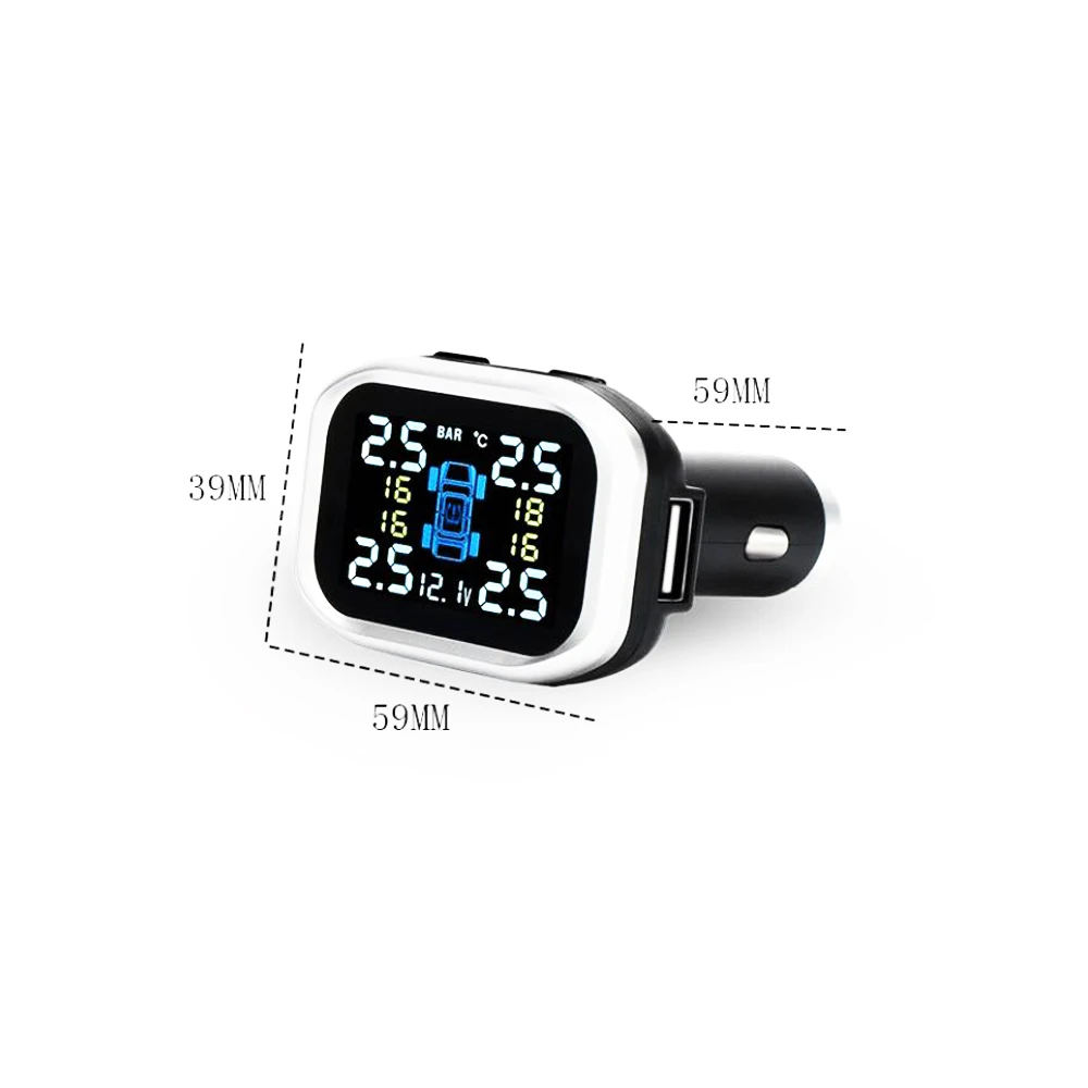 EANOP C200 автомобильный TPMS 1,8 ''ЖК-дисплей беспроводной монитор давления в шинах датчики шин 1,8-6.0Bar 26-87PSI