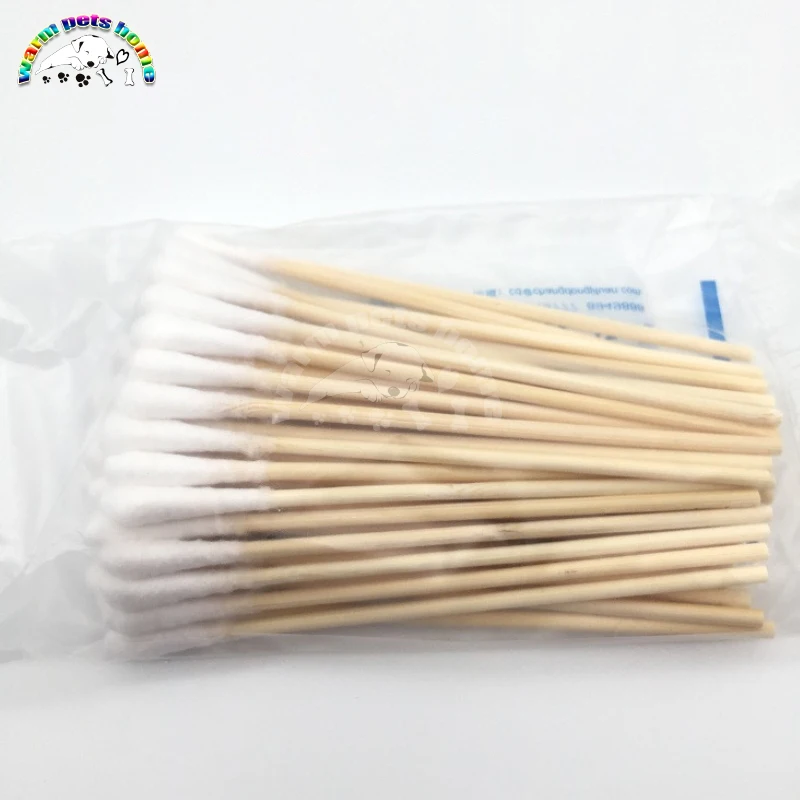 Стерильные ватные палочки аппликаторы односторонние с деревянной ручкой для