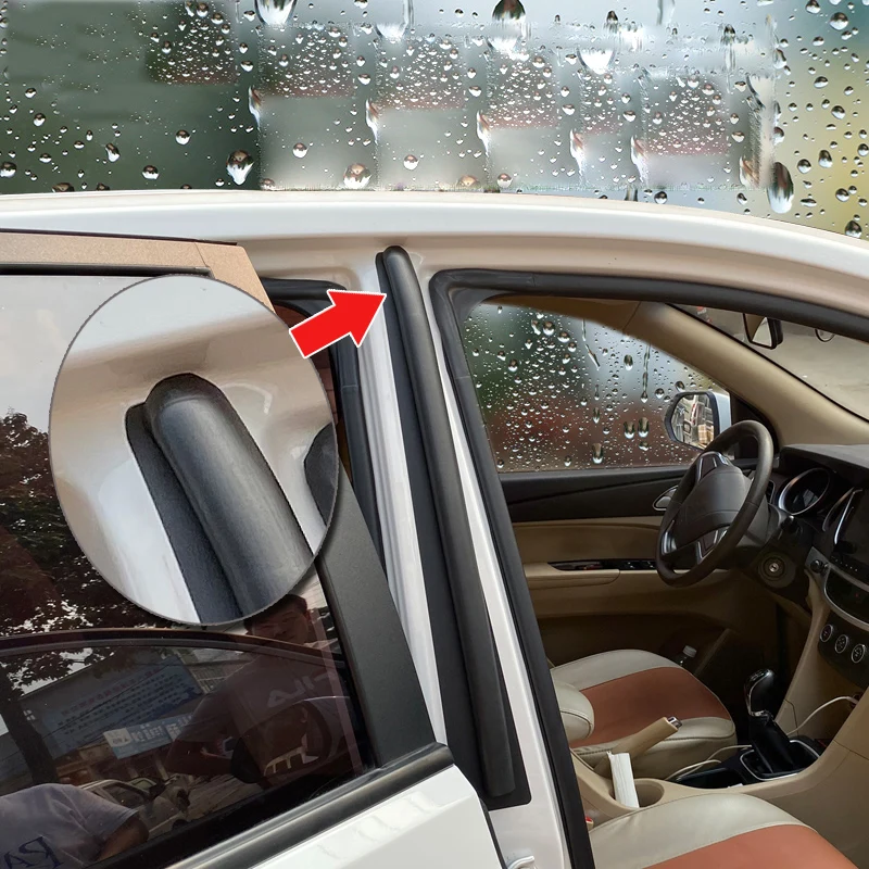 2Pcs Car Big D Sealing Strip Filler Weatherstrip Rubber For B Pillar Protection Front Door Edge Sealant SUV MPV Auto Accessories