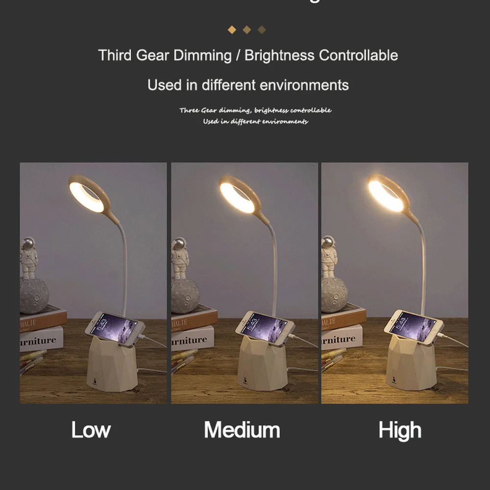 4000 мА/ч Перезаряжаемые светодиодные настольные лампы сенсорный USB Гибкие для