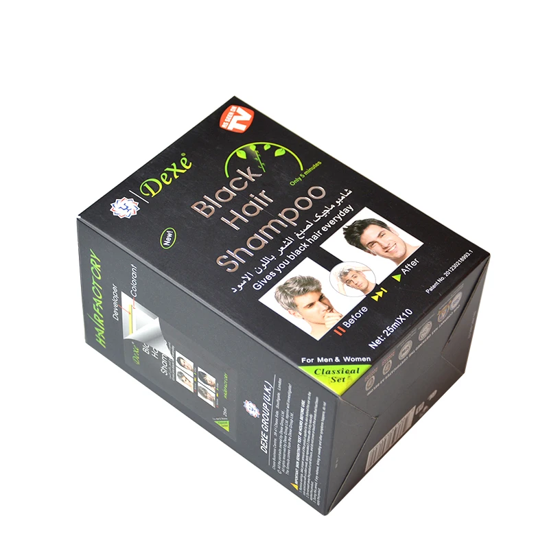 

10pcs/lot Dexe Black Hair Shampoo Removal Dye Cream Building Fibers Hairs Care