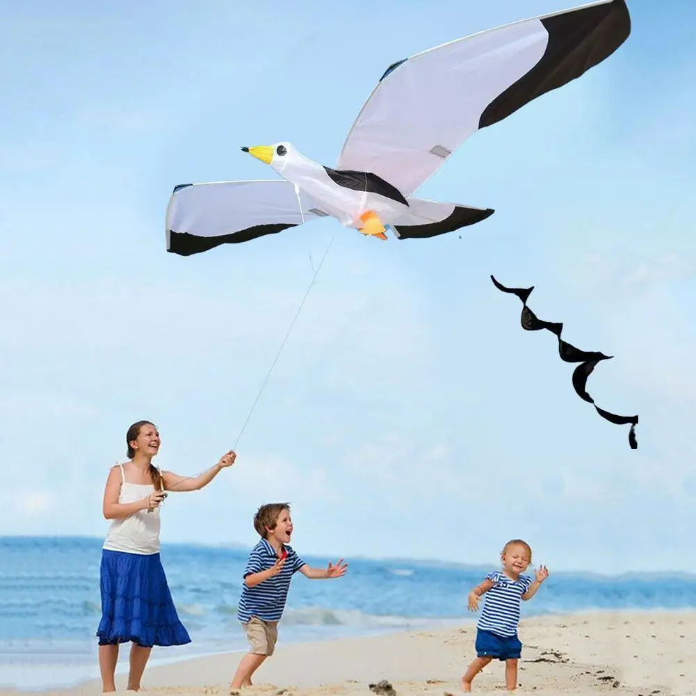 

3D Seagull Kite Kids Toy With Outdoor Flying Activity Game Children With Family Sports Tail Easy To Fly Power Kite 2021