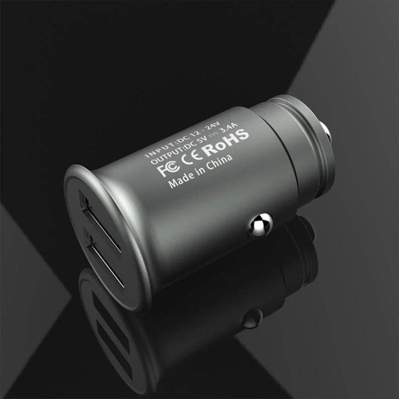 Автомобильное зарядное устройство из цинкового сплава полностью металлическое