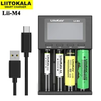 2022 liitokala lii m4 18650 lcd display universal smart charger test capacity for 3 7v 1 2v 26650 18650 21700 18500 aa aaa 4slot