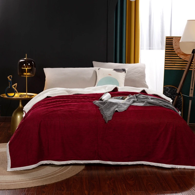 Одеяло с маленькой сеткой и молнией плюшевое бархатное одеяло боковым покрытием