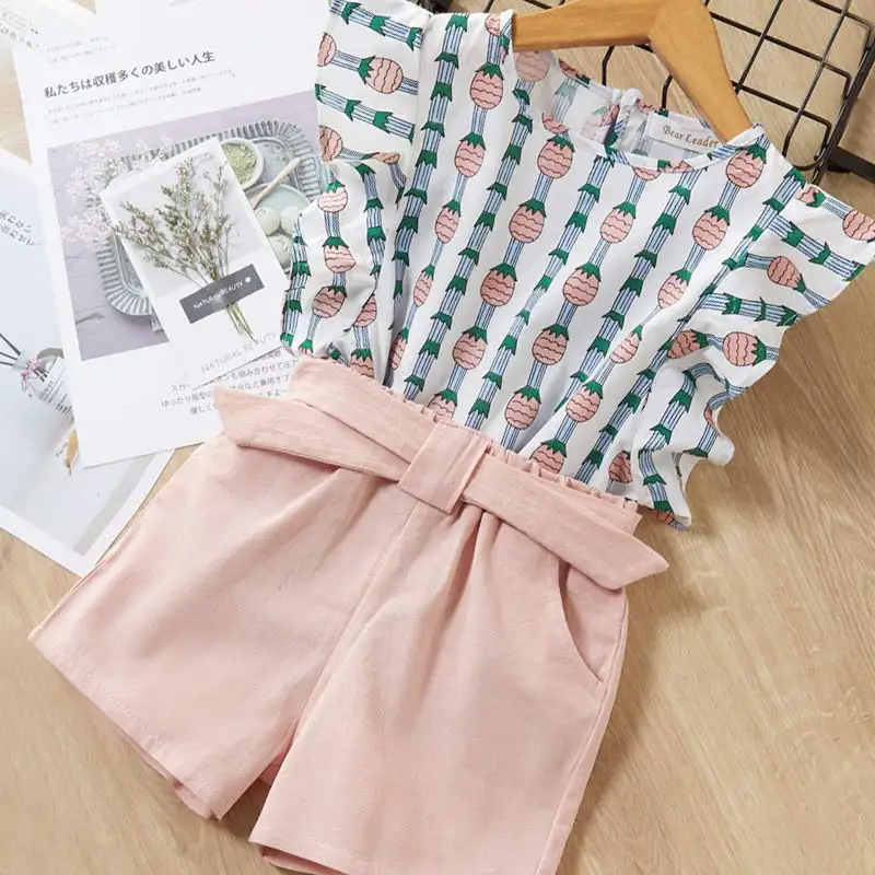 AZ1580 pink Melario / комплекты одежды для девочек; Новинка года; Летний жилет с цветочным принтом+ брюки ; модная детская одежда ; комплекты повседневной одежды для детей - Цвет: AZ1580 pink