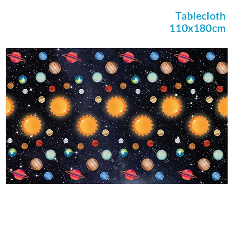 1pc tablecloths Космонавты и ракеты, воздушные шары из фольги, Галактика/Солнечная система, тематические вечерние, для мальчиков, для детей, для дня рождения, для украшения, вечерние, космические - Цвет: 1pc tablecloths