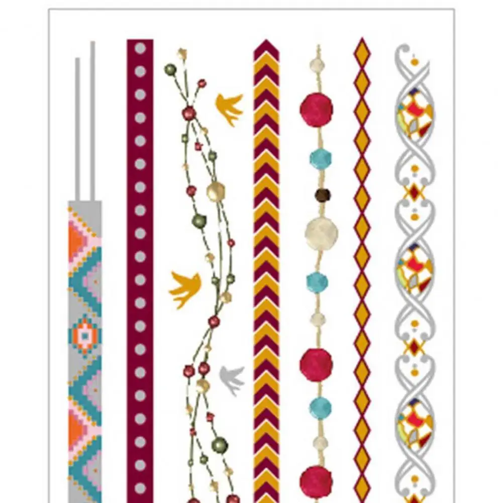 

4 шт./компл. временные тату металлик водонепроницаемые украшения для тела женские подростковые девушки золотые серебряные блестящие цветны...