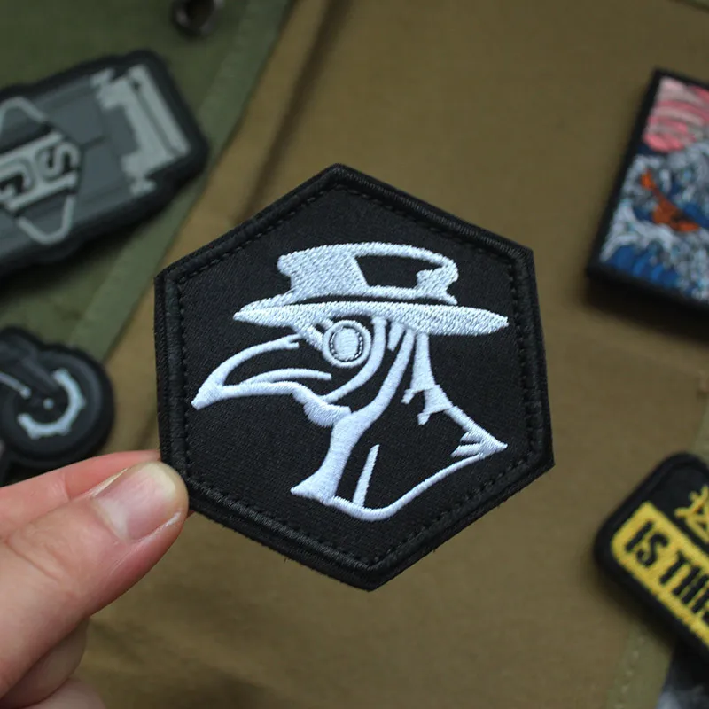 Патчи с вышивкой Чумного доктора шестигранные медицинские декоративные военные