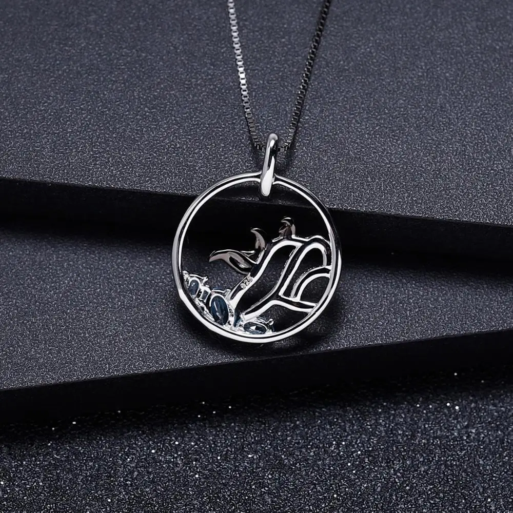 GEM'S балет милый Ледниковый Пингвин кулон натуральный голубой топаз 925 пробы