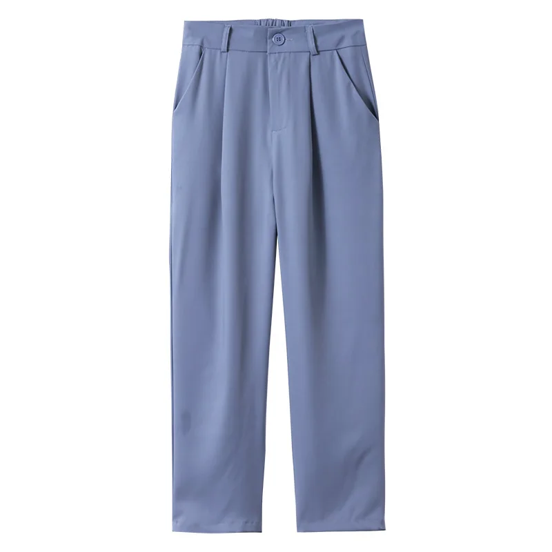 

Ankle-Length Harlan pants women's thin summer Office lady trousers high waist suit pants loose straight pants casual pants women