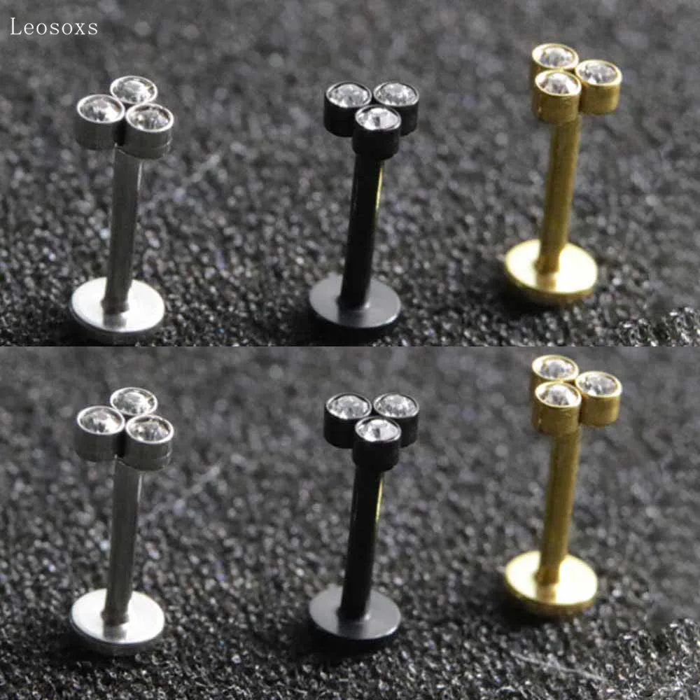 

Leosoxs 2pcs New Product All-match Diamond-studded Straight Multi-function Earrings Lip Piercing Jewelry