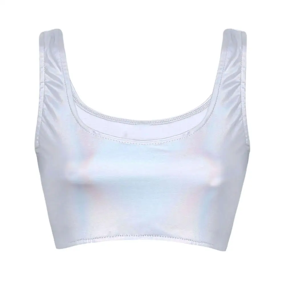 Топ женский кожаный без рукавов с глубоким круглым вырезом |