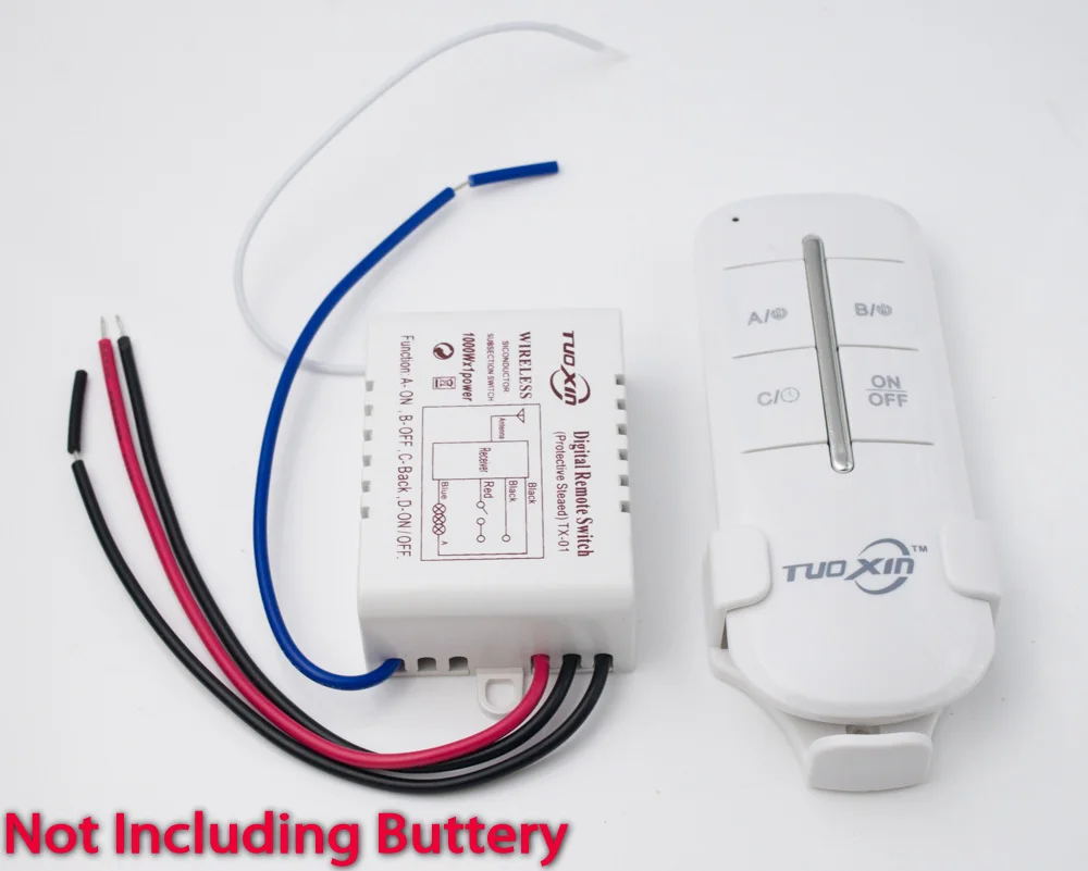 notbuttrey 1 way DIY 1/2/3/4 пути 220 V дистанционного Цифровой беспроводной пульт дистанционного управления ON/OFF Управление переключатель для лампочки высокое качество - Цвет: notbuttrey 1 way