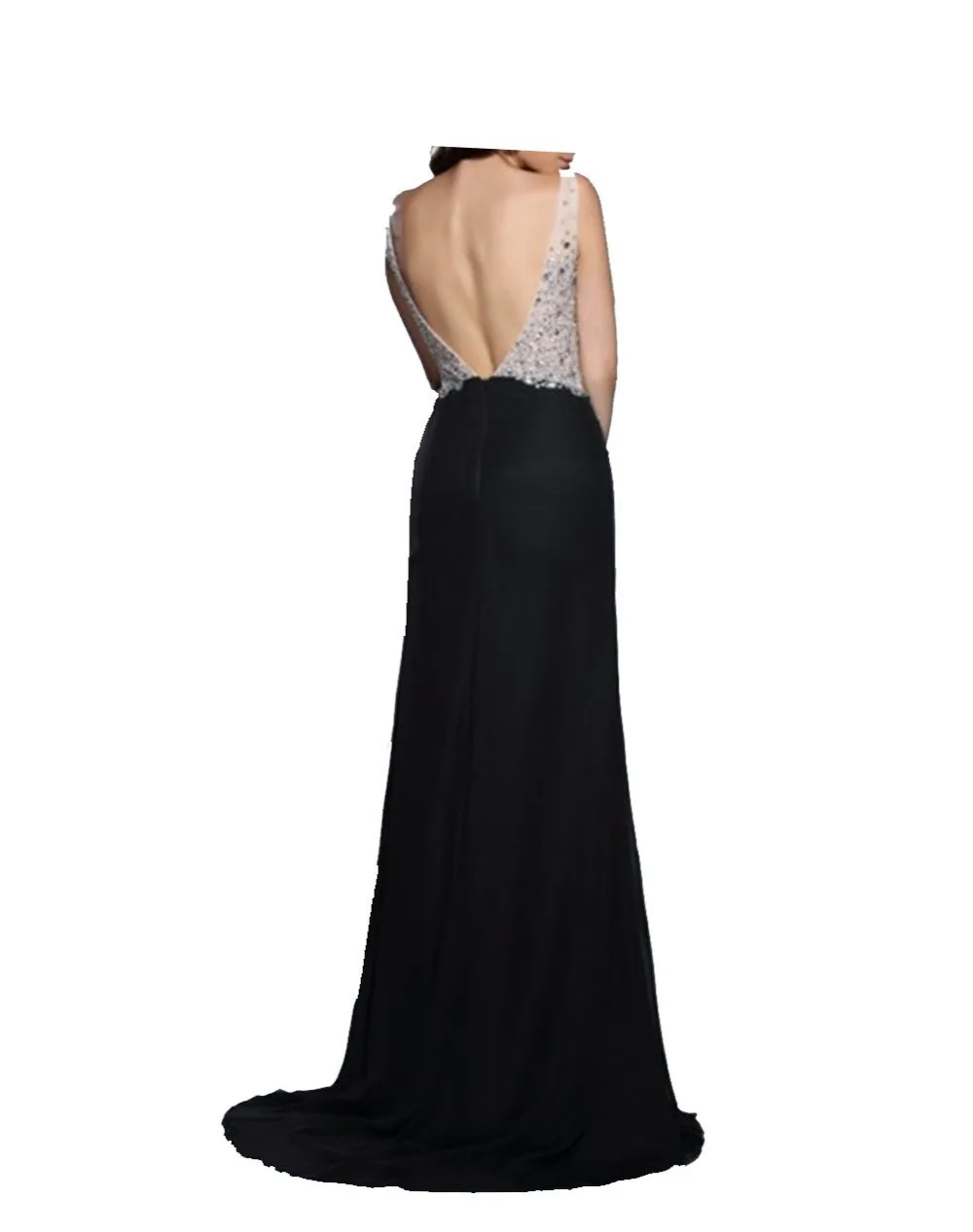 

Sparkly Unique robe de soiree Deep V-Neckline Sleeveles Crystal Beading Long Prom Open Back Formal Gown 2018 bridesmaid dresses
