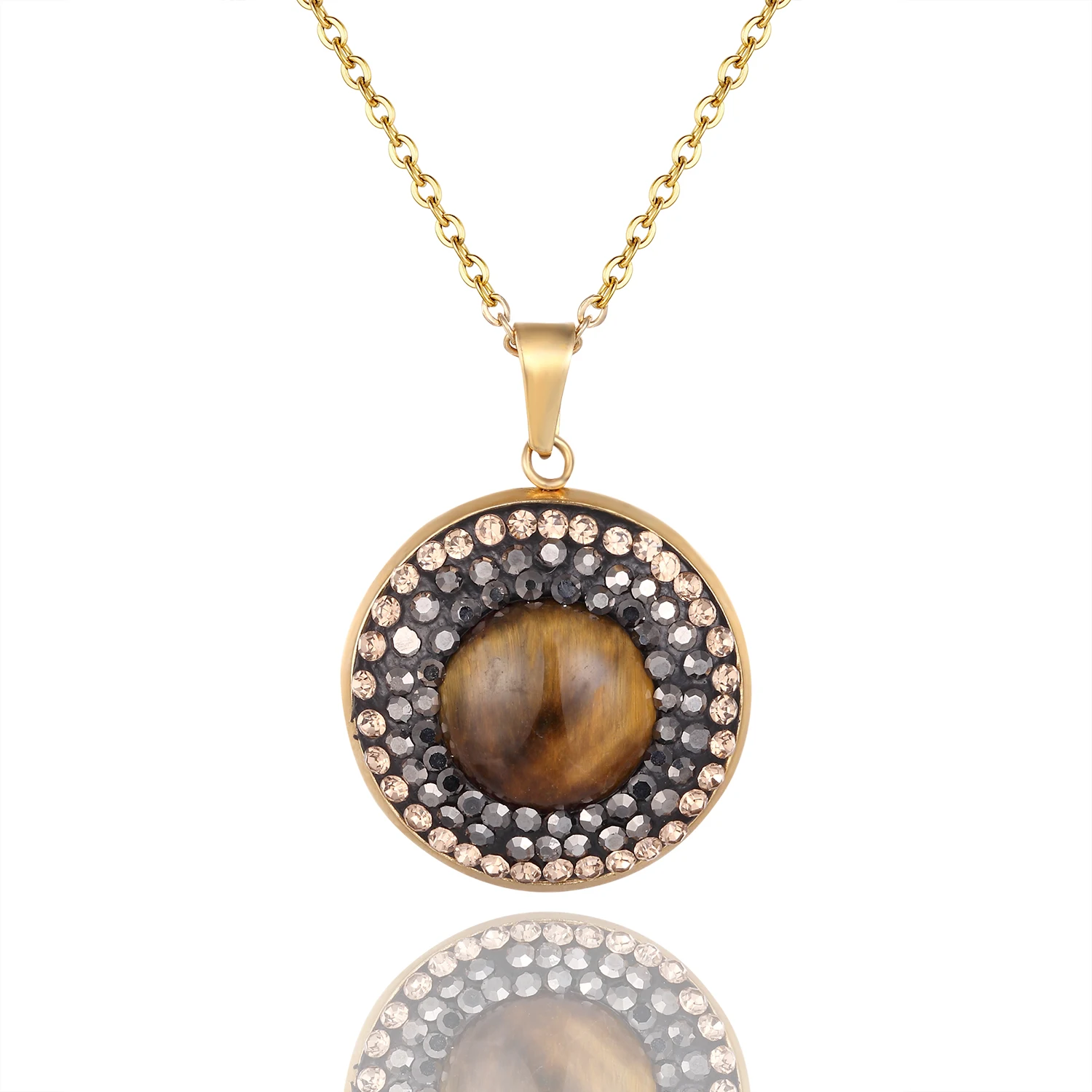 Роскошные свадебные украшения из стали золотистого цвета тигровый глаз для