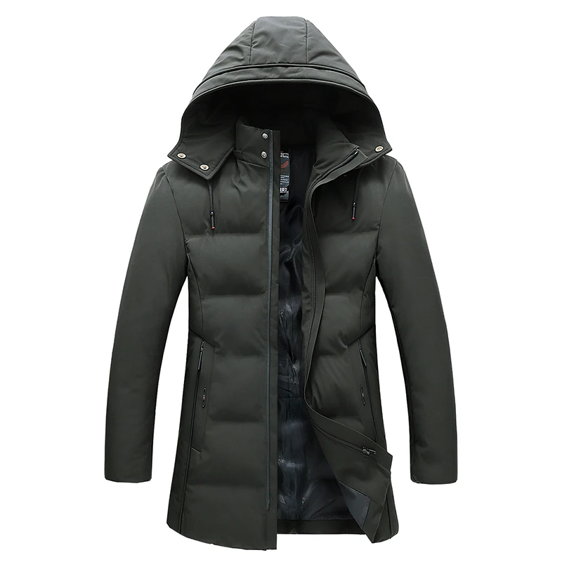 Мужской длинный пуховик MOGU Зимняя Толстая куртка с капюшоном 2019|Мужские