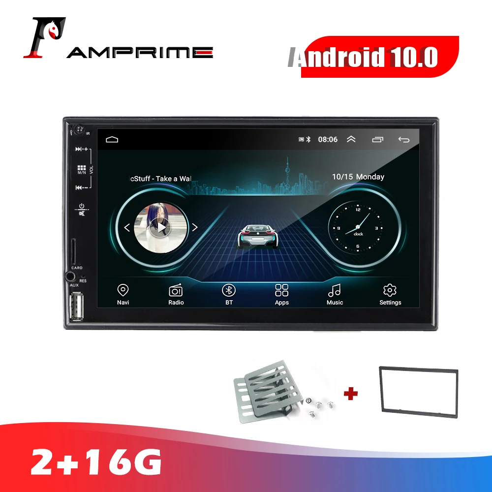 Автомобильный мультимедийный плеер AMPrime 2din Android 7 '' GPS Wi-Fi Bluetooth FM 2 16 ГБ |