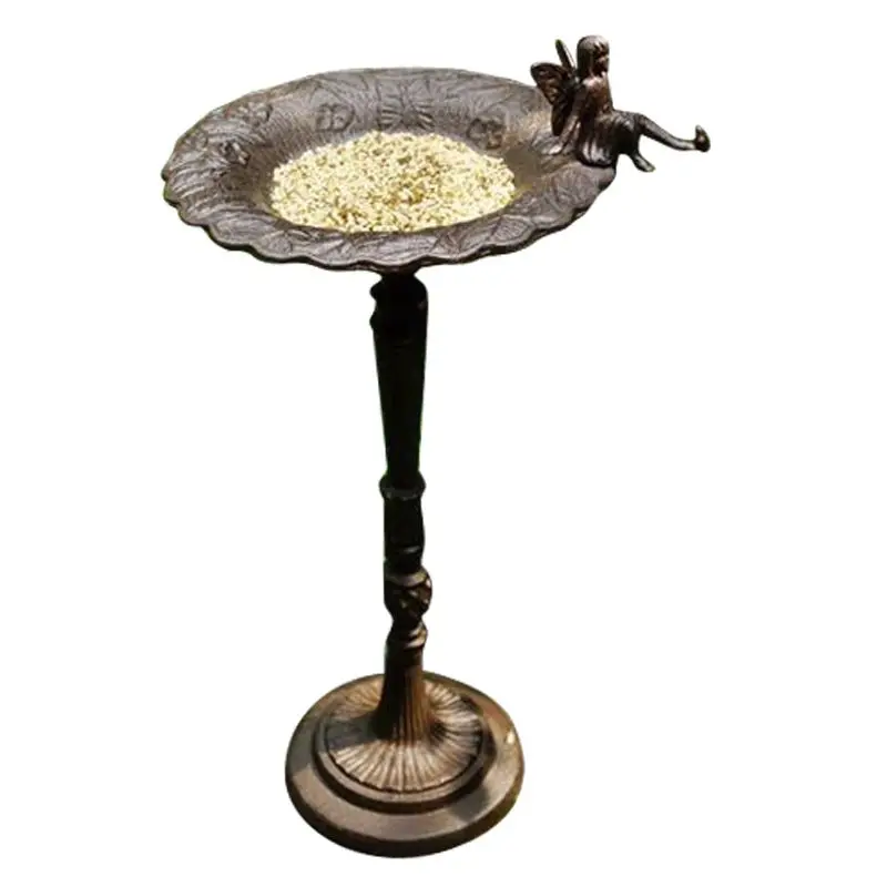 

Outdoor Bird Feeder Cast Iron Vertical Floor Bird Feeder High Pole Bird Bowl Home Garden Decoration Bird Feeding Supplies