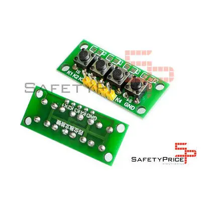 Modulo 4 кнопки клавиатуры 5 pin Arduino Raspberry макетная плата PCB | Электронные компоненты и