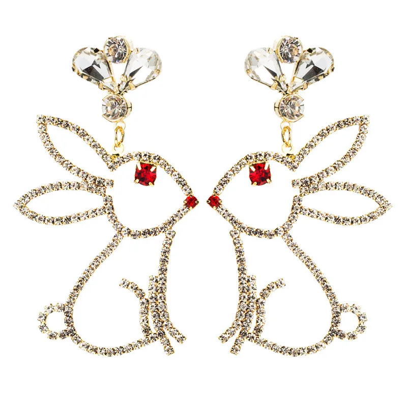 Женские акриловые сережки Za вечерние серьги золотого цвета с кроличьими