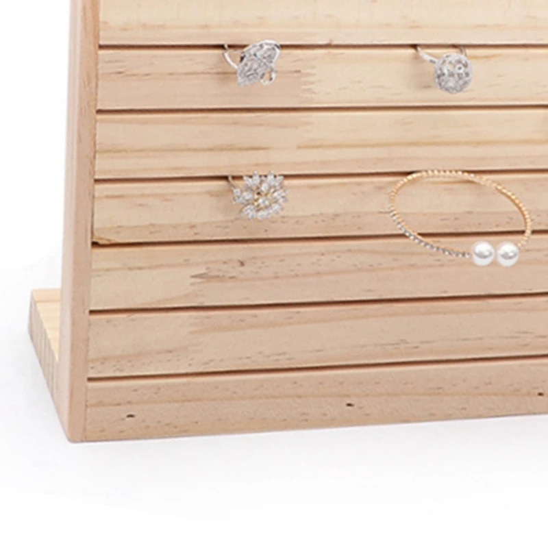 

Log Ring Stand Solid Wood Ring Display Tray Jewelry Stand with Jewelry Display Stand Display Cabinet Storage Box