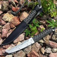 tactical fixed blade knife tanto blade outdoor camping hunting survival rescue pocket edc tools with leather sheath