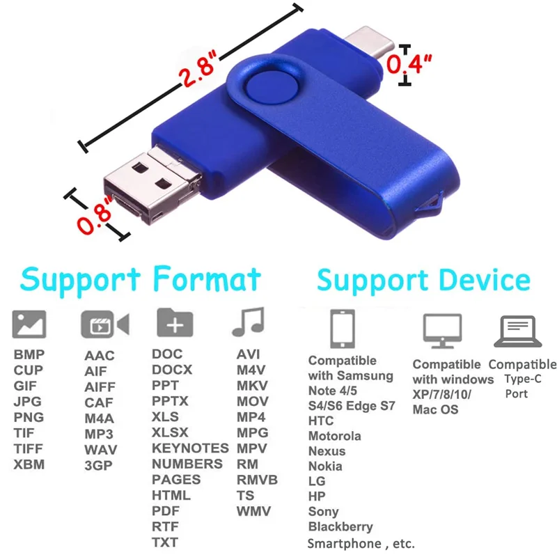 USB флеш накопитель BiNFUL OTG 3 в 1 Type C и Micro для телефона 512 ГБ 256 128 64 32 16 ГБ|USB