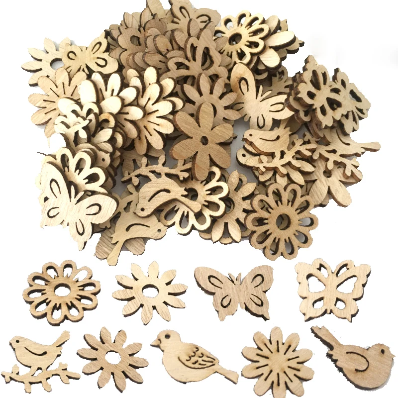 50/100 шт Вечерние Декор DIY Деревянные Подвески Рождественская елка отлично