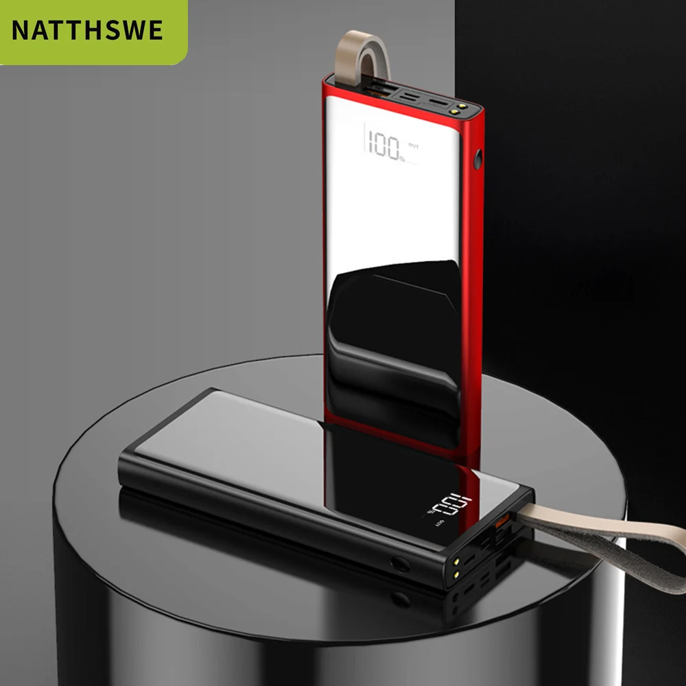 NATTHSWE 10000 мАч Внешний аккумулятор внешний тонкий дизайн портативное зарядное